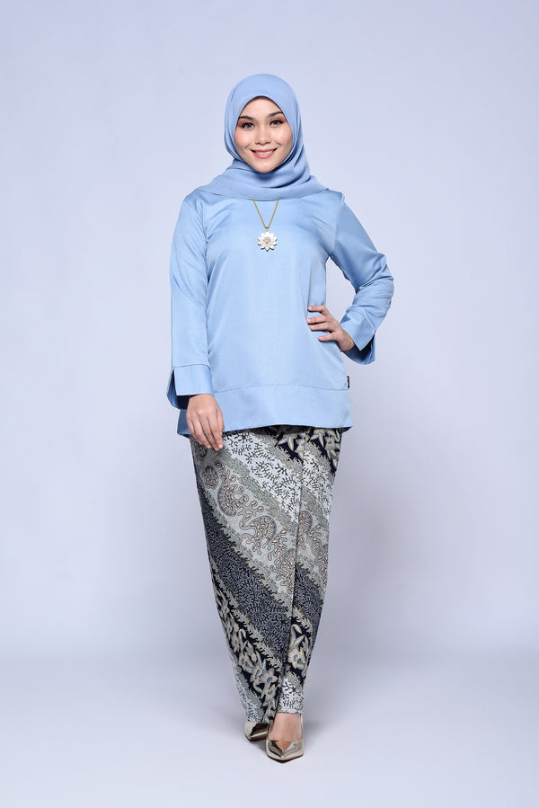 BAJU KEDAH (TOP ONLY) - ASH BLUE