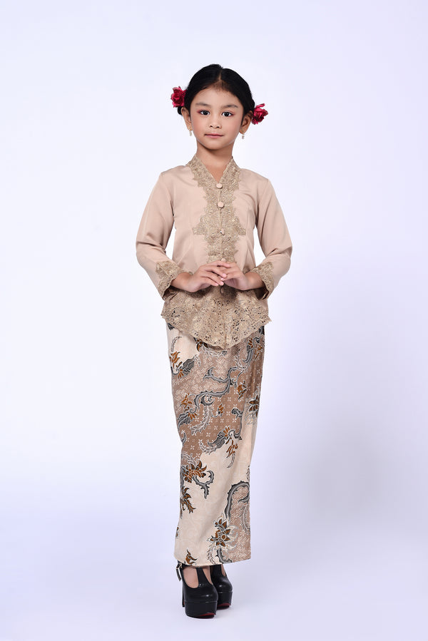 BUDAK KEBAYA SULAM PLAIN 3.0 (SET) - CHAMPAGNE