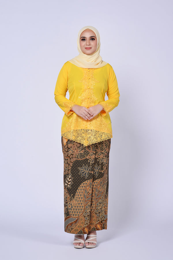 KEBAYA SULAM PLAIN 3.0 (TOP ONLY) - YELLOW