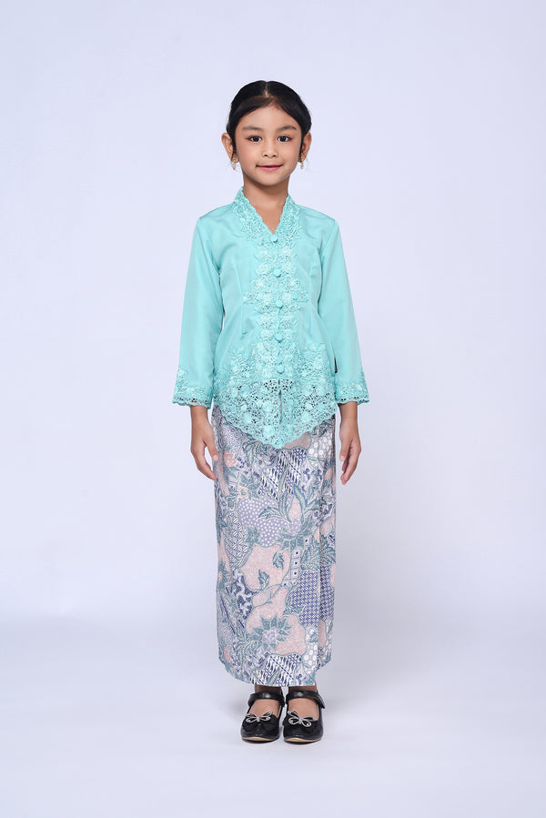 BUDAK KEBAYA SULAM PLAIN 3.0 (SET) - MINT GREEN