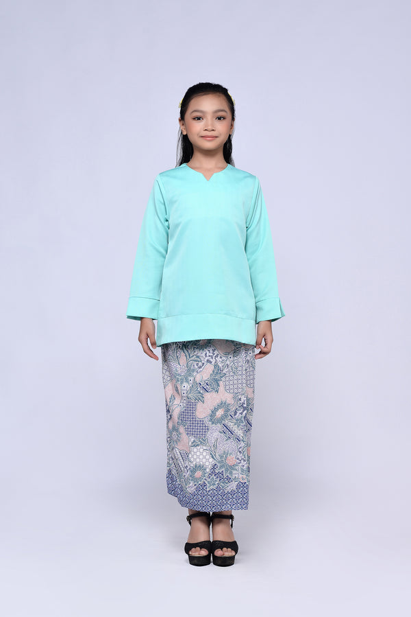 BUDAK KEDAH BATIK (SET) - MINT GREEN