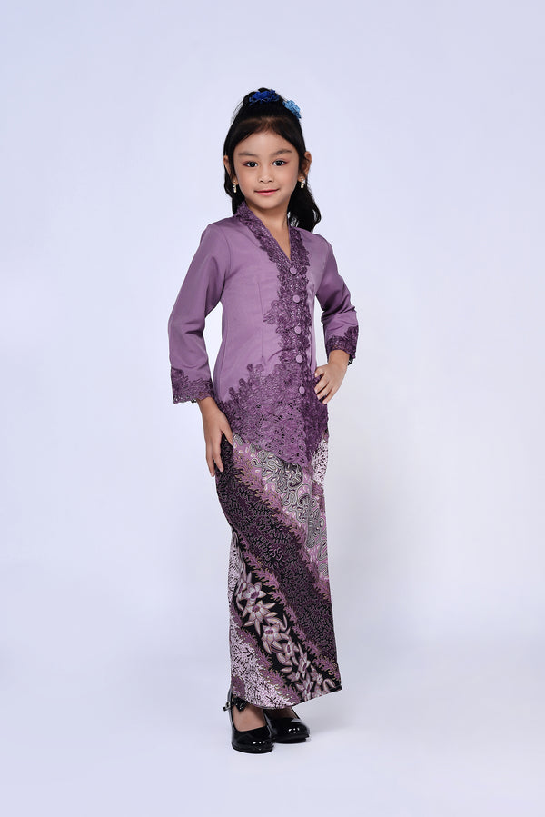 BUDAK KEBAYA SULAM PLAIN 3.0 (SET) - LAVENDER