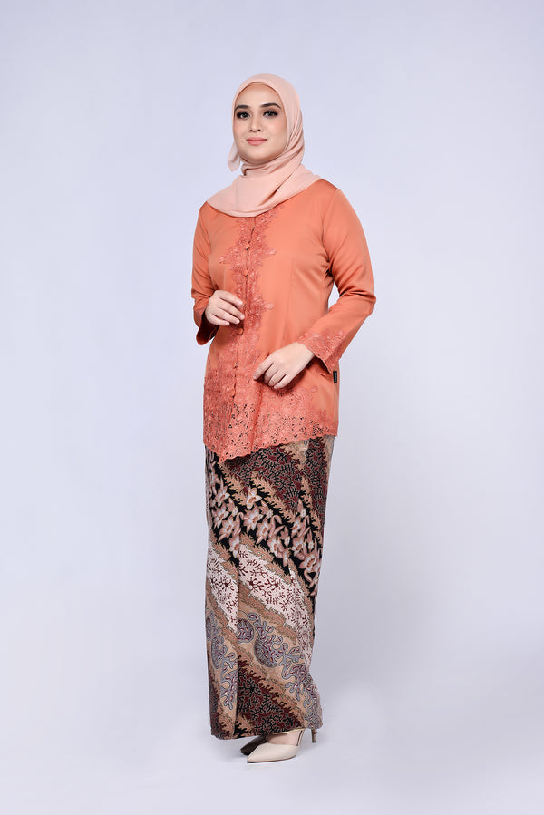 KEBAYA SULAM PLAIN 3.0 (TOP ONLY) - SALMON