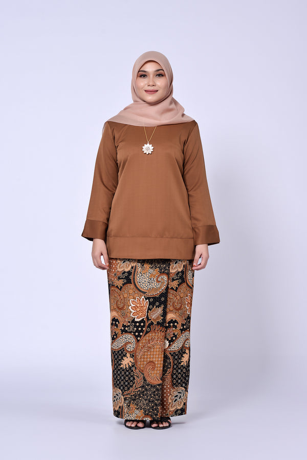 BAJU KEDAH (TOP ONLY) - COFFEE