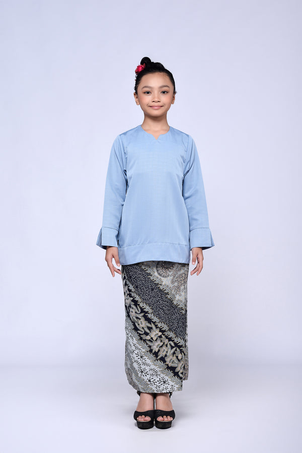 BUDAK KEDAH BATIK (SET) - ASH BLUE