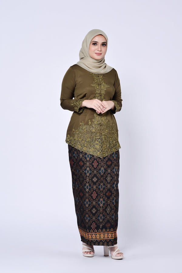 KEBAYA SULAM PLAIN 3.0 (TOP ONLY) - OLIVE