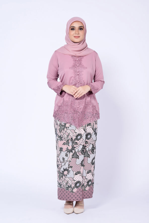 KEBAYA SULAM PLAIN 3.0 (TOP ONLY) - DOVE PINK