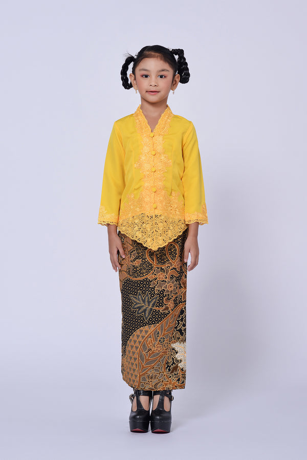 BUDAK KEBAYA SULAM PLAIN 3.0 (SET) - YELLOW