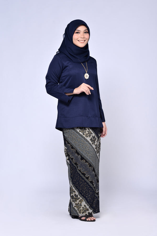 BAJU KEDAH (TOP ONLY) - NAVY BLUE A