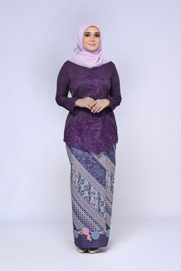 KEBAYA SULAM PLAIN 3.0 (TOP ONLY) - DARK PURPLE