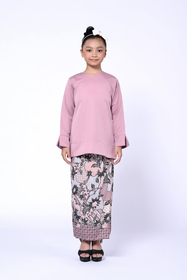 BUDAK KEDAH BATIK (SET) - DOVE PINK B