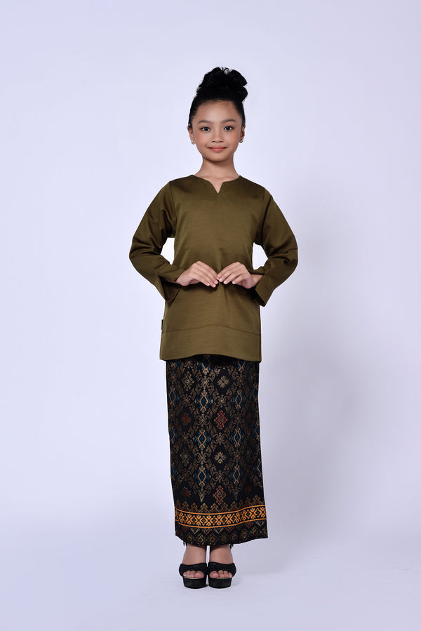 BUDAK KEDAH BATIK (SET) - OLIVE