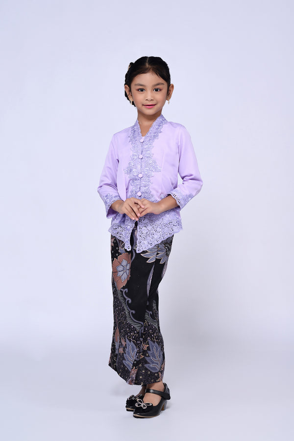 BUDAK KEBAYA SULAM PLAIN 3.0 (SET) - LILAC